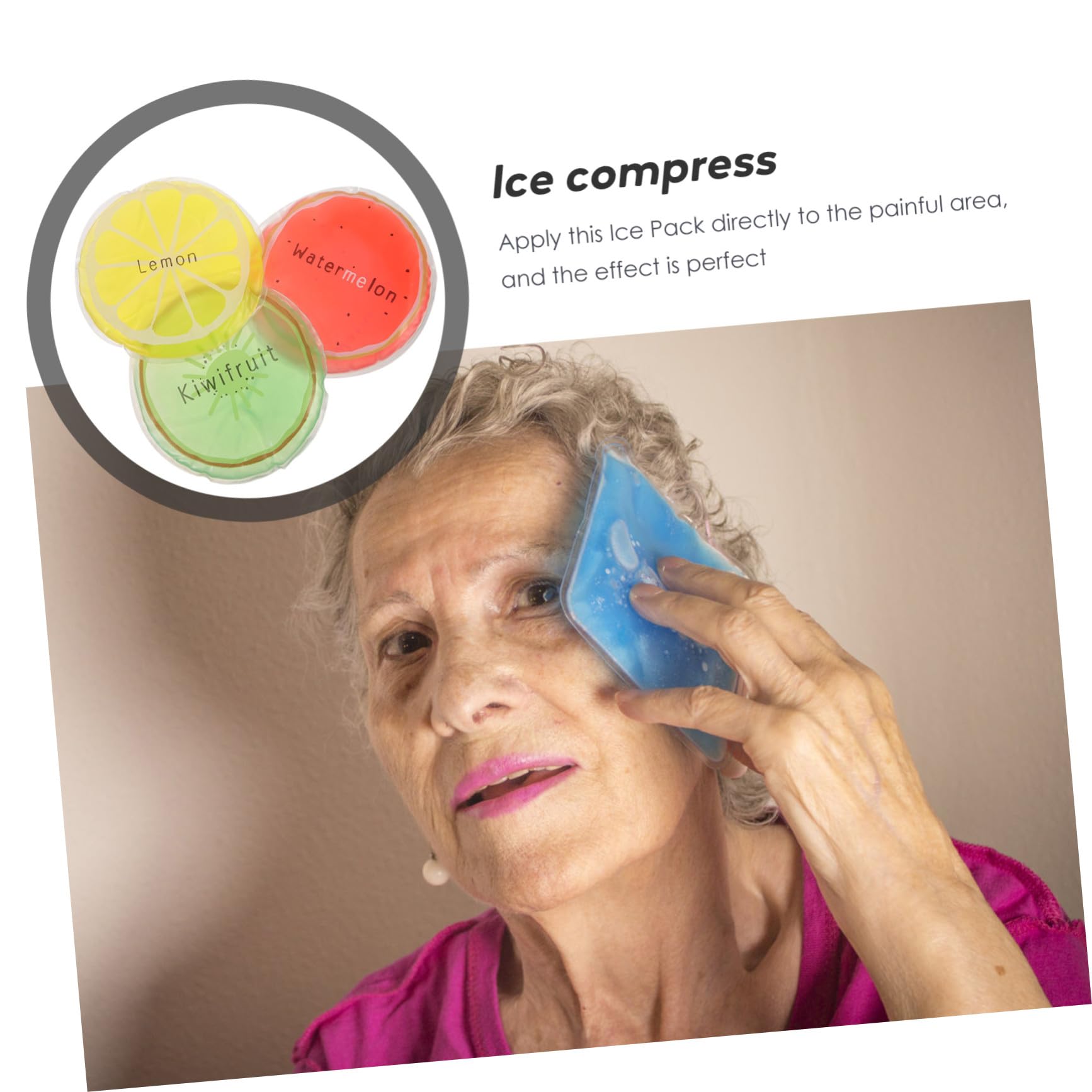 ORFOFE 12pezzi Borse Ghiaccio Riutilizzabili Tema Frutta Impacchi Gel Per Raffreddamento Per Sport e Sollievo Da Infortuni Variati Dragon Fruit Kiwi