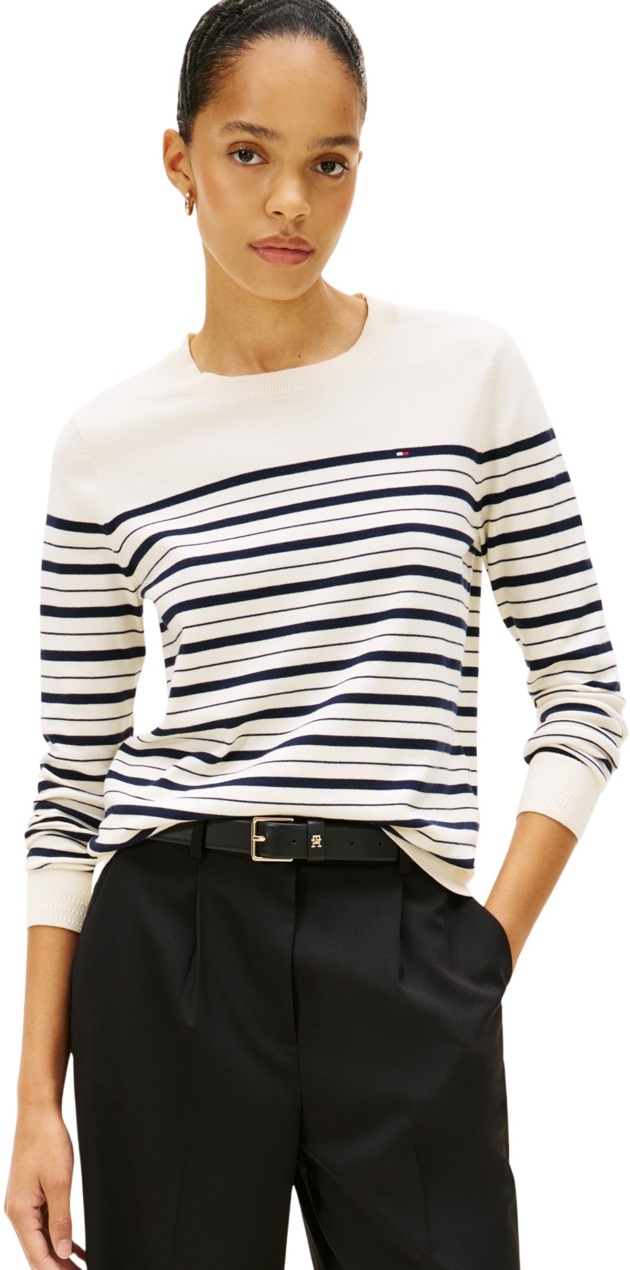 Tommy Hilfiger Damen Co Jersey Stitch C-nk Ls SWT Ww0ww44984 Pullover (1er Pack)