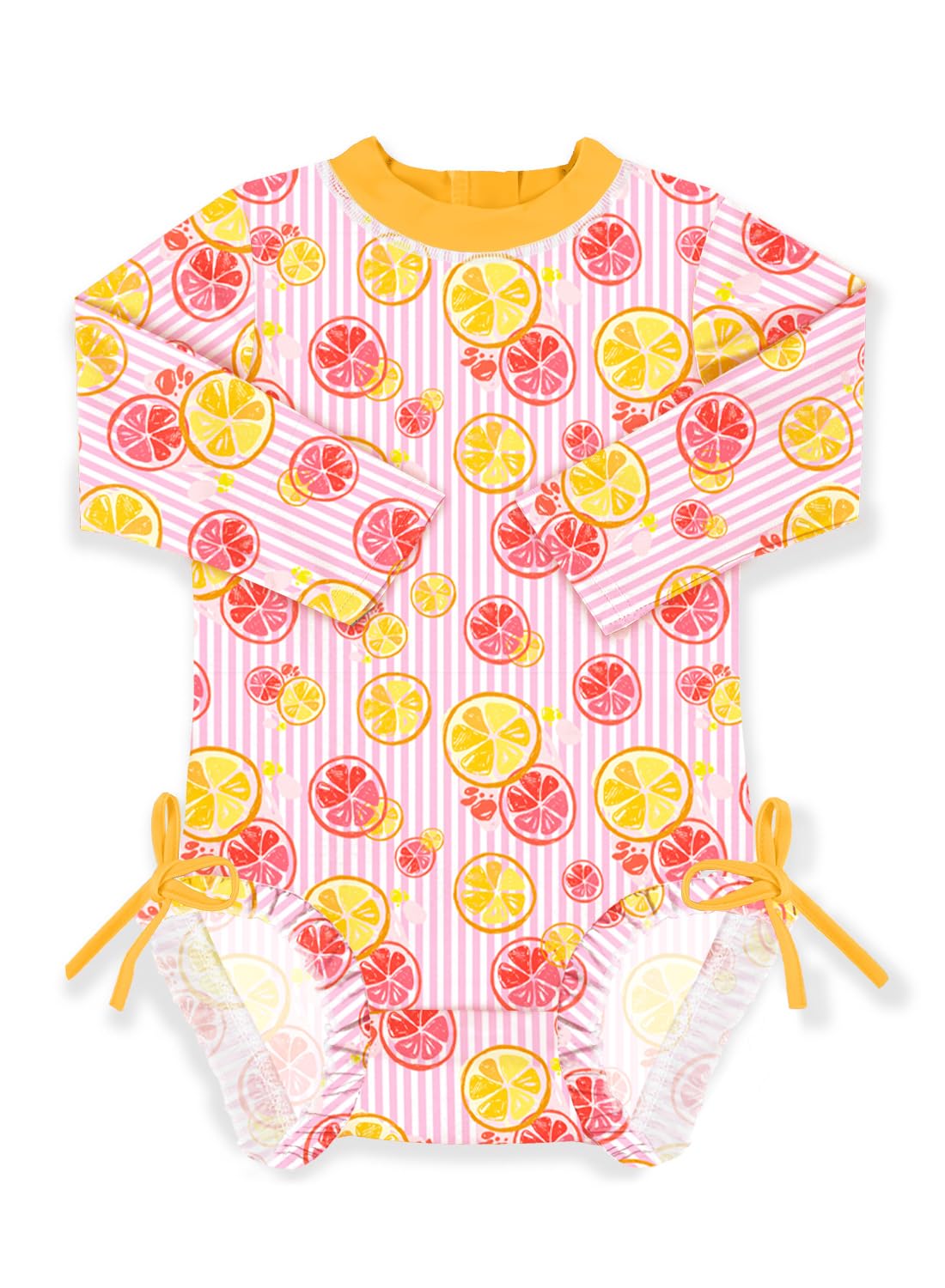 BesserBay Baby Girl Swimsuit UPF 50+ Long Sleeve Zipper Snaps Bottom One Piece Rash Guard 0-36 Months