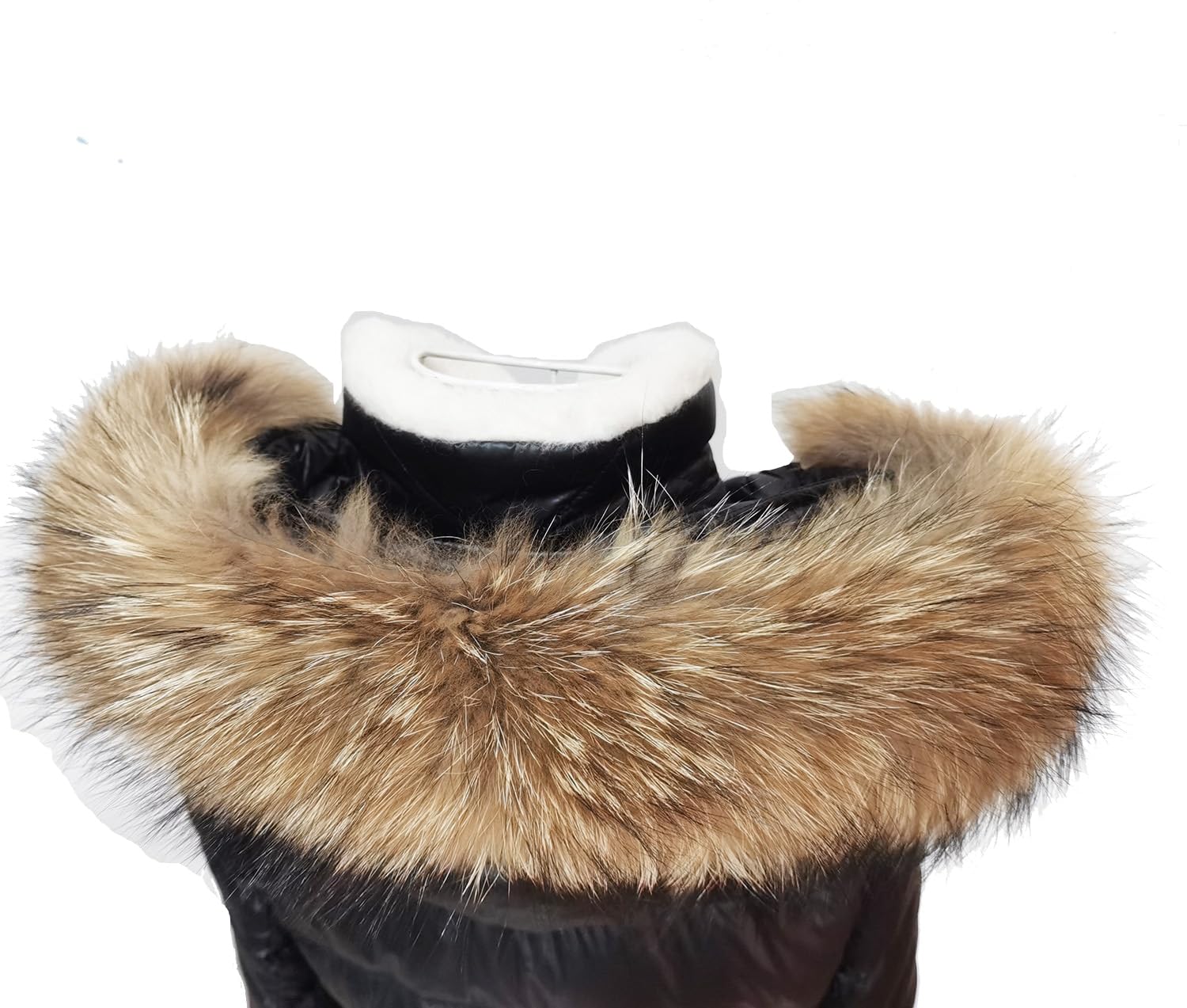 Véritable col de fourrure femmes cache-cou fourrure écharpe ferme surélevée fourrure de raton laveur colliers cou Wraps capuche unisexe colliers