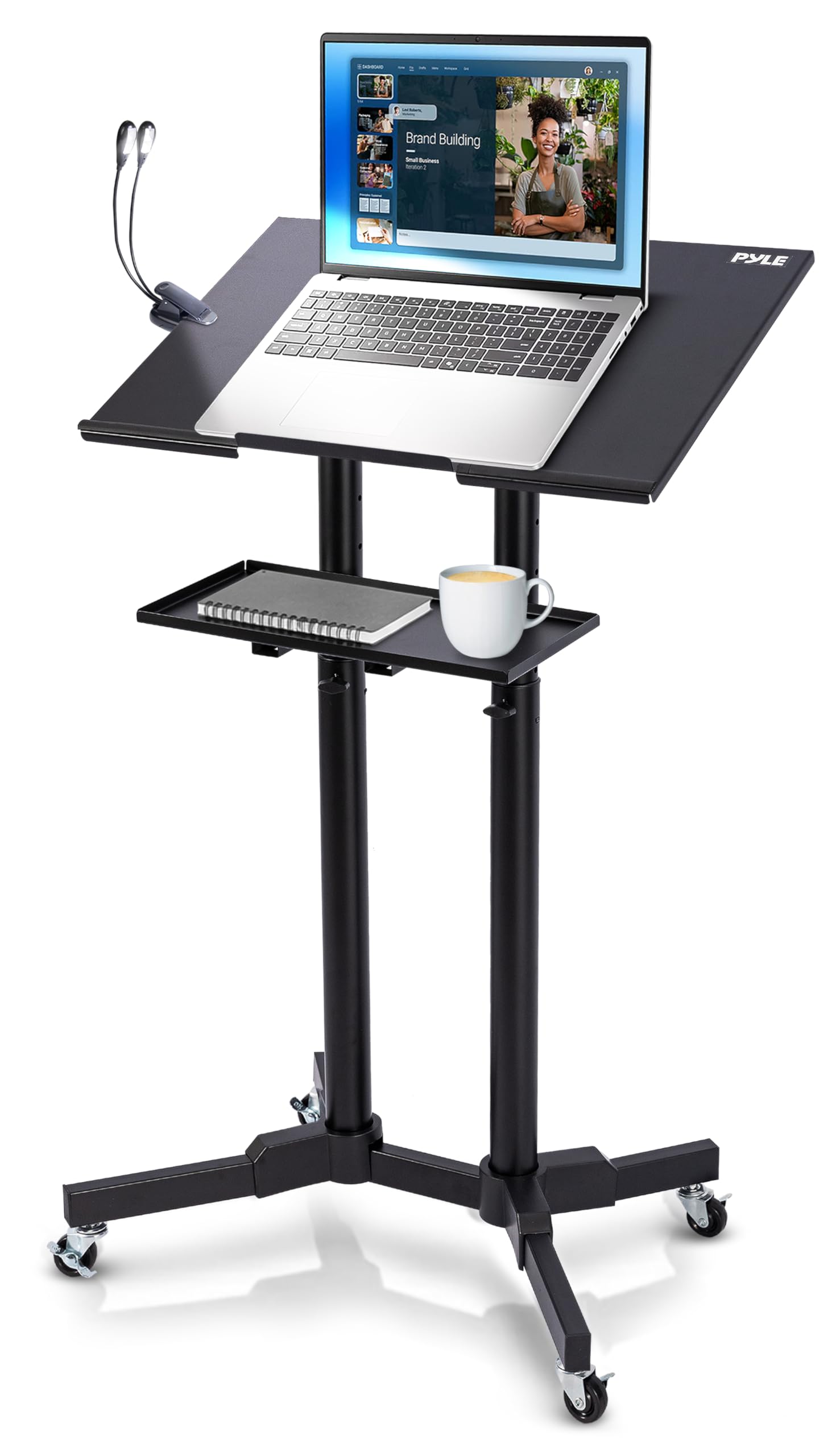Pyle Lectern Stand Podium Mobile Adjustable Laptop Lectern