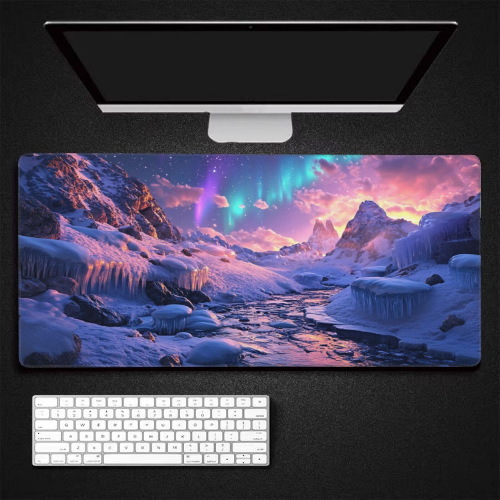 Aurora Duża podkładka pod mysz górską XXL 1200 x 600 x 4 mm, akcesoria dla graczy, podstawa antypoślizgowa i gładka powierzchnia, poprawia szybkość i precyzję dla gracza-GZ942