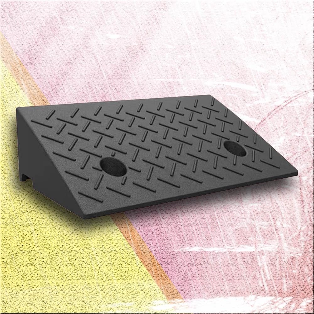 Rampa krawężnikowa, rampa podjazdowa, Lekkie, przenośne rampy wejściowe o wysokości 2" i 7" do drzwi, chodników, garaży magazynów(H 6 CM/2.4")