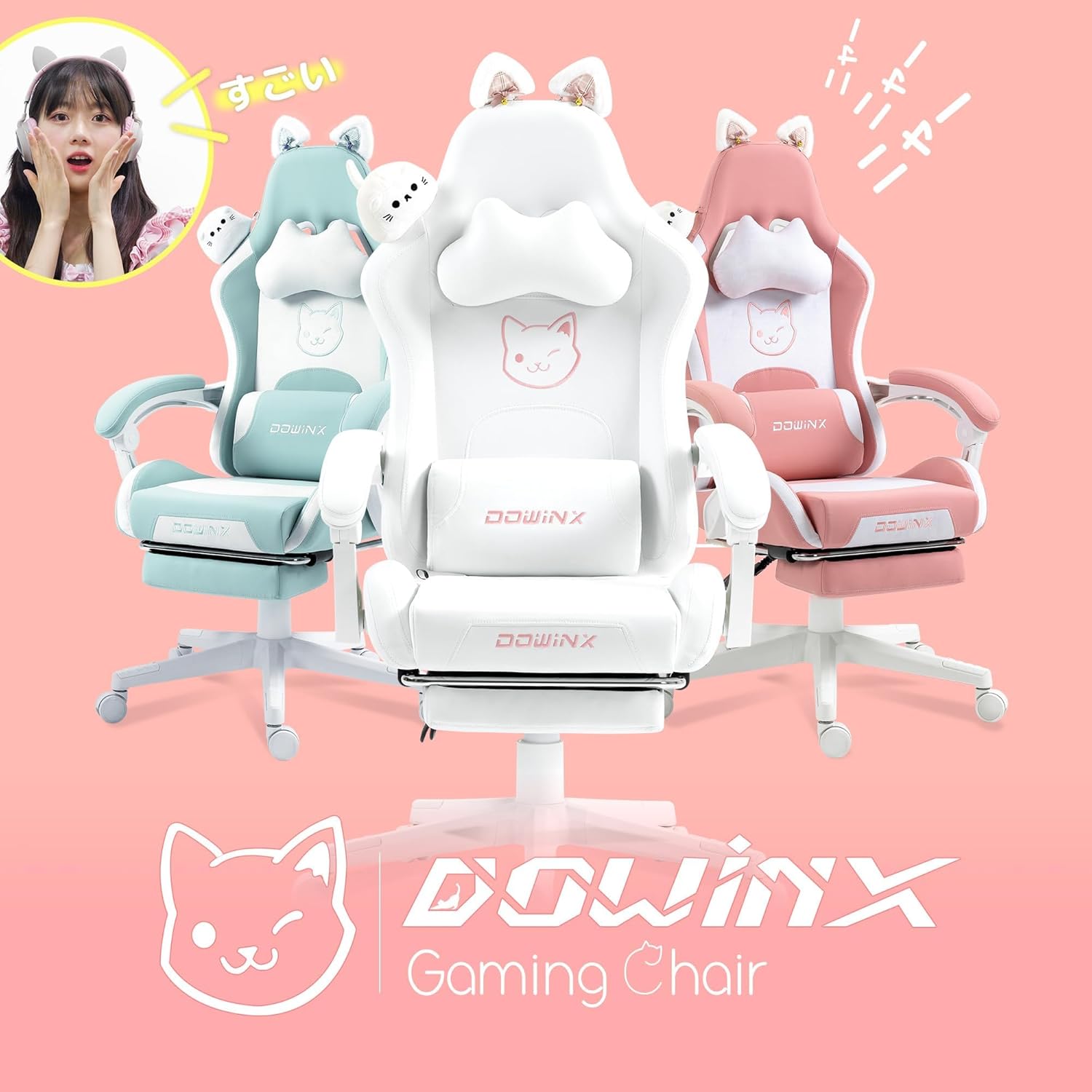 Dowinx gaming chair reclining and footrest extended