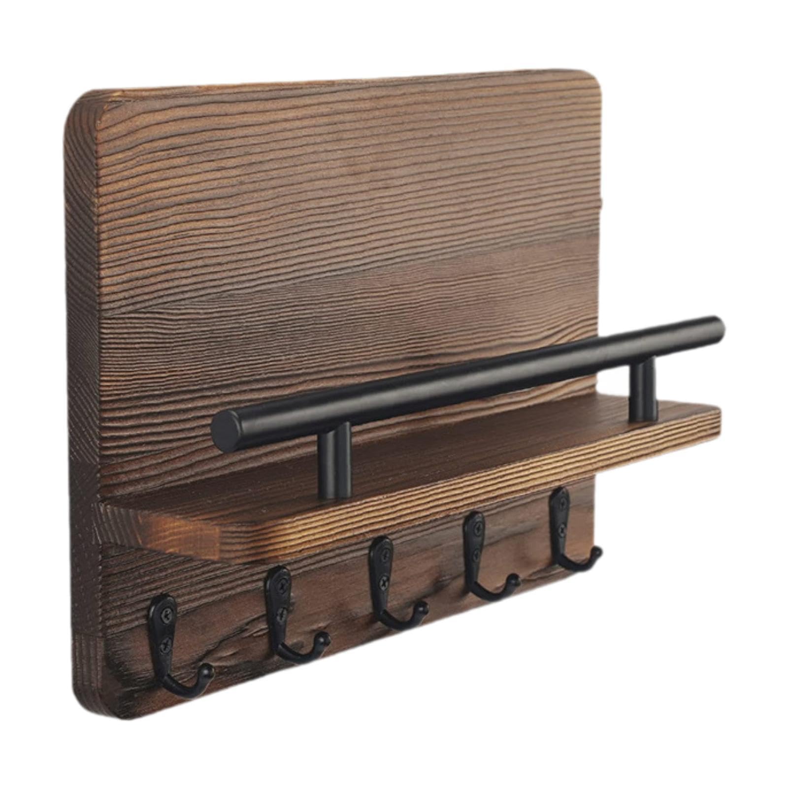 Wall Mounted Key Holder Wood Hat Coat Rack for Doorway Living Room Farmhouse-image-1