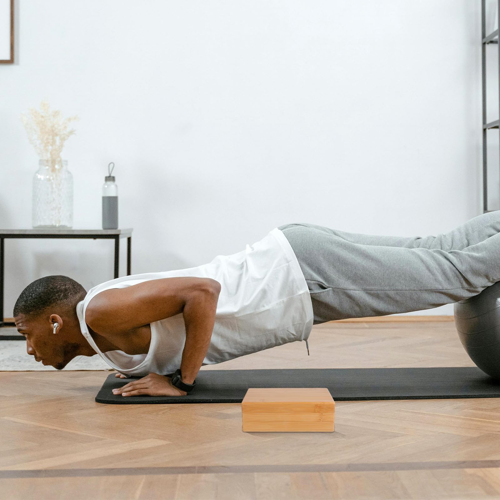 YARNOW Natürlicher Yoga-Block, Holzstück, hochdichte, rutschfeste Übung, Pilates, Meditation, Balance-Training, Hilfe für Heimfitness