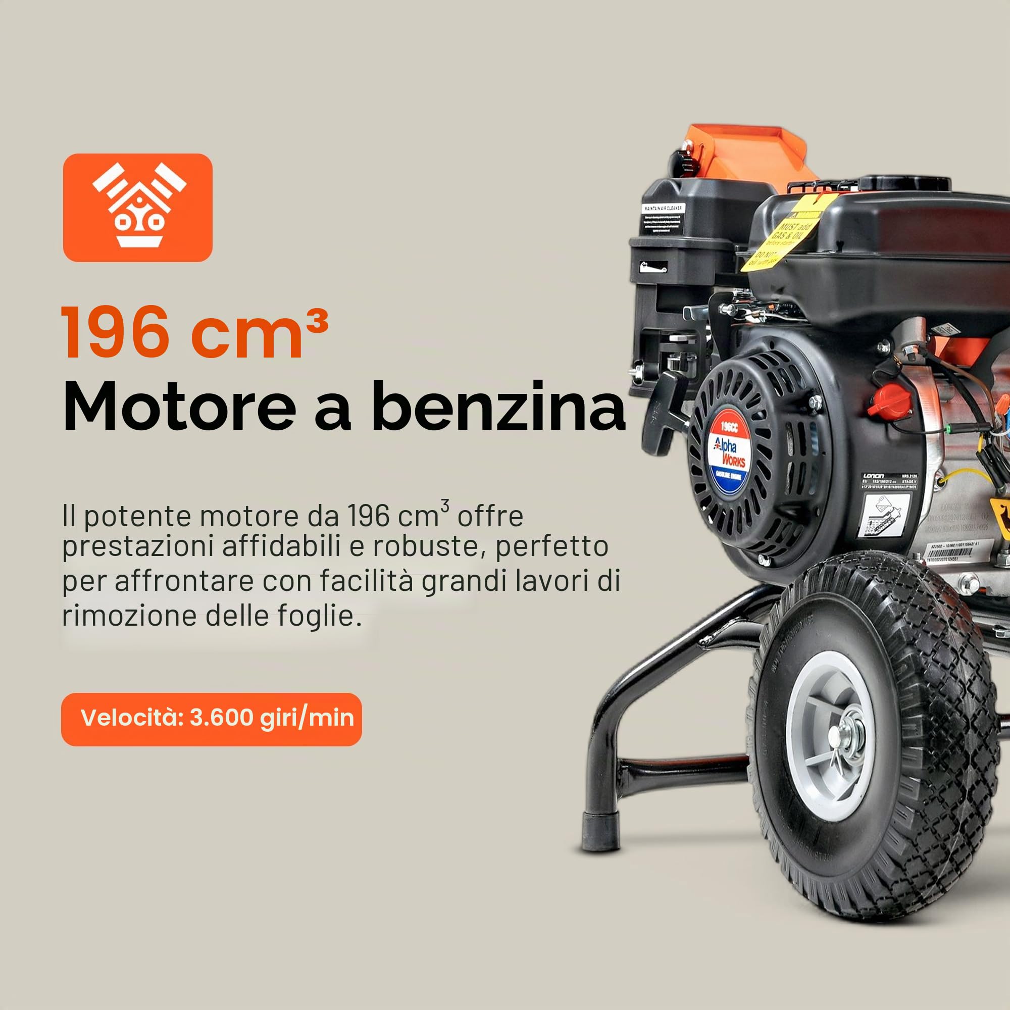 Trituratore cippatore SuperHandy Motore da 7 HP Design del gruppo rotore compatto e per impieghi gravosi Capacità massima di 3 pollici per la prevenzione e la costruzione di incendi