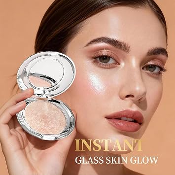 Shimmer Glow Highlighter Cream - Rose Gold Highlighter Makeup Cream - Waterproof Long-Lasting Soft Glitter Highlighter for Eye, Face & Body, Lightweight Radiant Makeup Glow