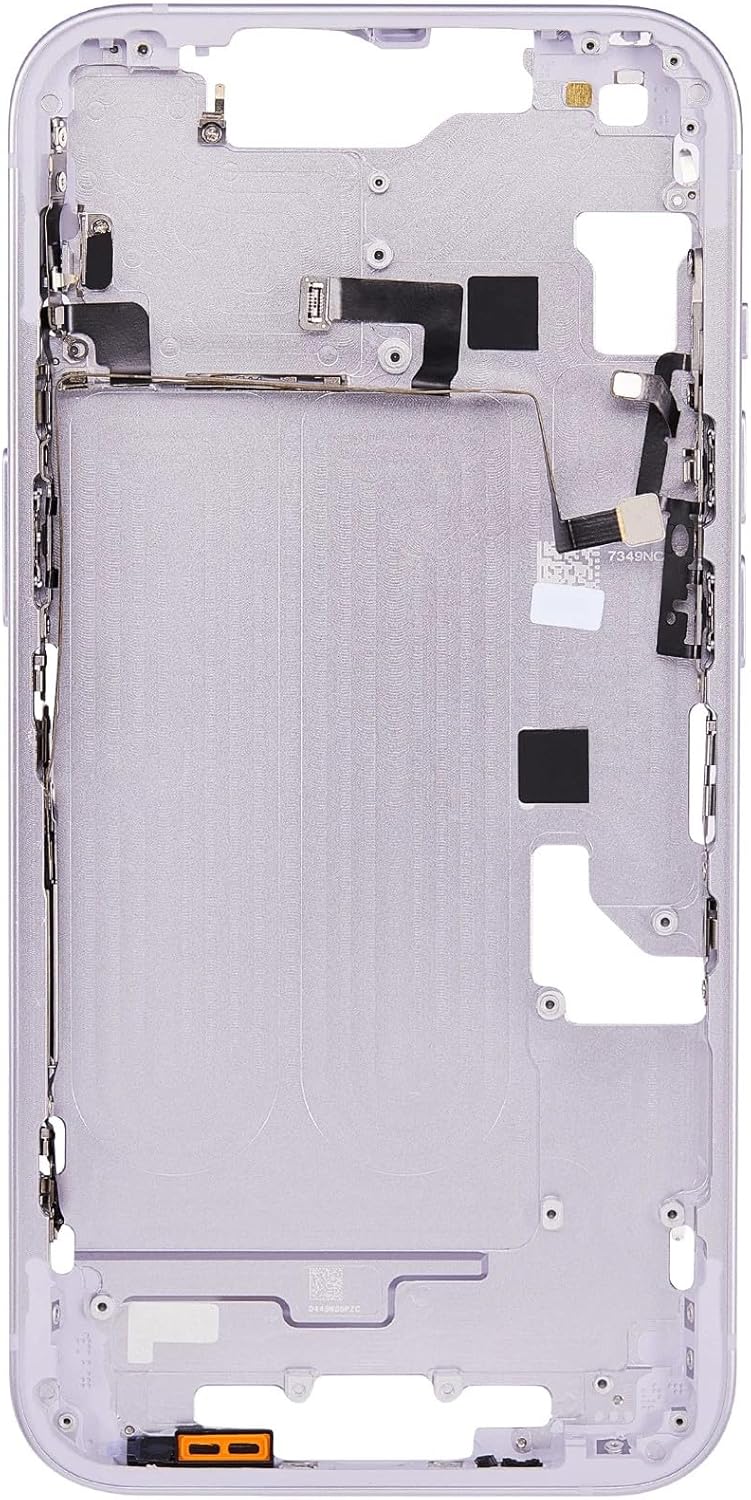 TheCoolCube Middle Frame Housing Cover Case with Power & Volume Button Replacement Compatible with iPhone 14 6.1 Inches (US Version) (Purple)
