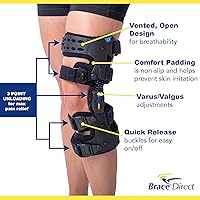 Vista 4 de Brace Direct Descargador de osteoartritis Rango ajustable de control de movimiento Rodillera para reducción de carga de dolor de rodilla, dolor