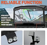 Vista 6 de Kojem Parabrisas trasero compatible con Can-Am Defender HD 5 HD 8 HD 10 MAX Smoke Back Wind Shelter 2016-2023 parabrisas panel trasero