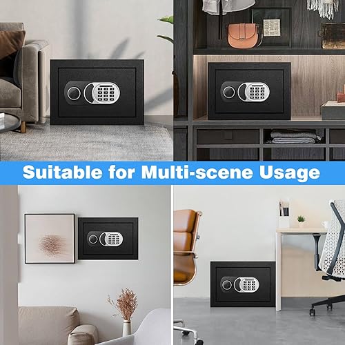 Miniatura 9 de Caja de seguridad pequeña de 1.8 pies cúbicos con bolsa impermeable ignífuga, cajas fuertes para documentos del hogar, caja de seguridad antirrobo