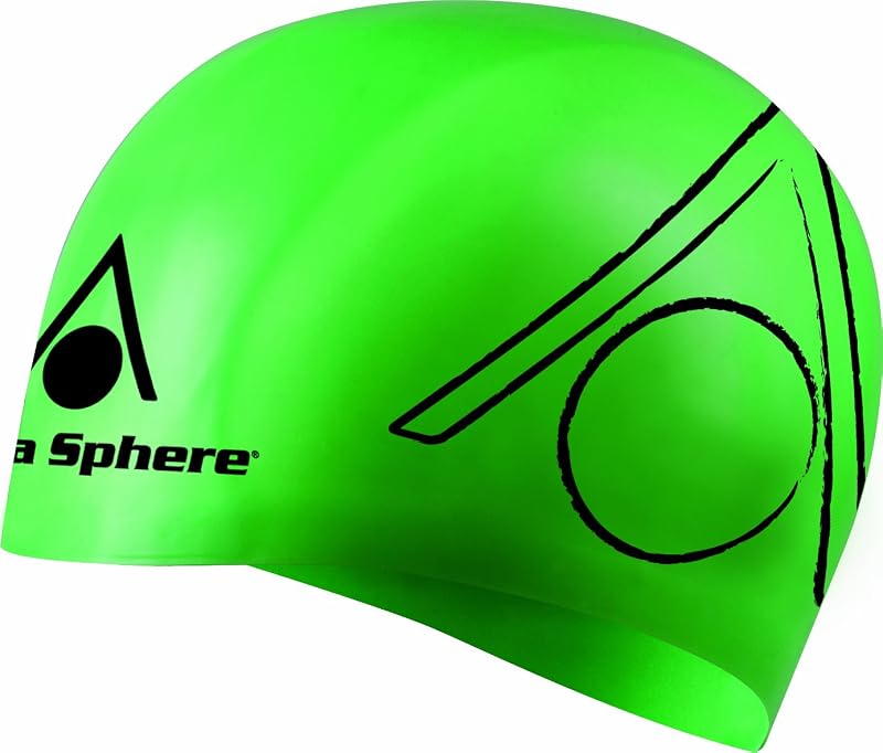 Aqua Sphere Tricap Gorro de natación para adultos, verde, gorro de natación de silicona duradero resistente al cloro para hombres y mujeres