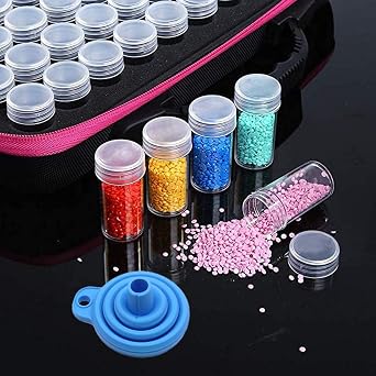 2 Pcs Diamond Painting Tools Funnel - Silicone Collapsible Funnel, Convenient Foldable Beads Container Mosaic Tool for 5D DIY Diamond Painting Kits for Adults.