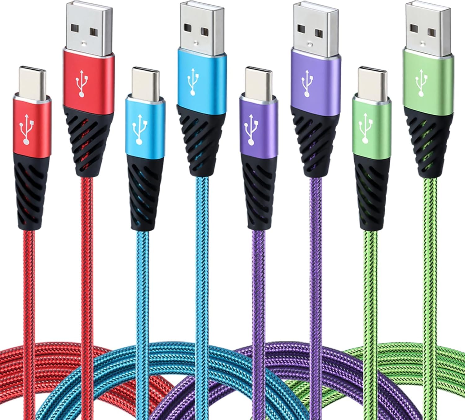 Bynccea Type C Charger Cable 10FT 4-Pack Fast Charging Cord USB A to USB C Cell Phone Charger