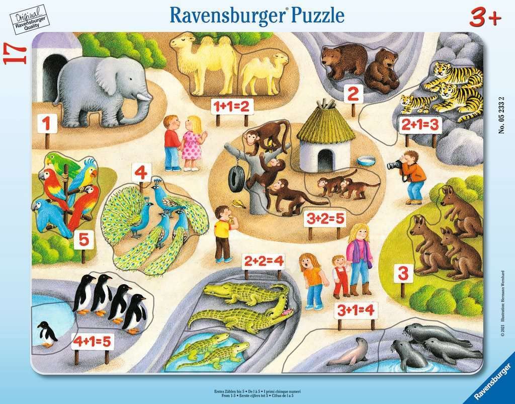 RAVENSBURGER PUZZLE 17159 First Count Up to 5-8-17 Pieces Kids Frame Puzzle for Children from 3 Years