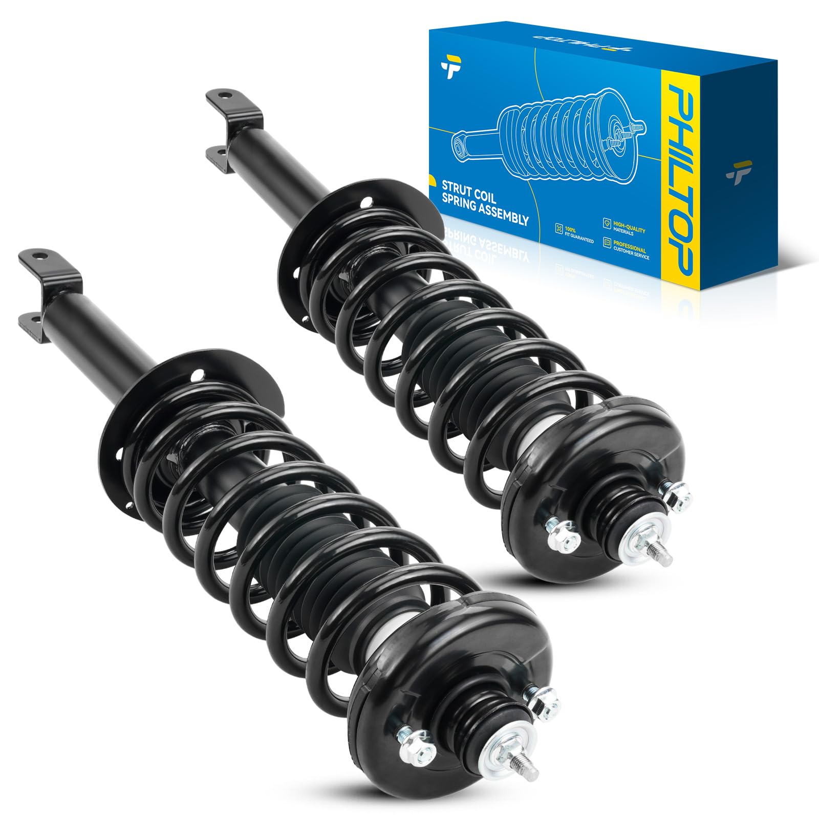 PHILTOP Rear Struts for Accord 2008-2012 2.4L, 3.5L, Shock Absorber Complete Suspension 172563 * 2, Struts with Coil Spring Assemblies SAA921 2 Pcs