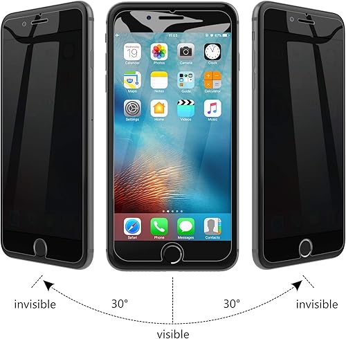 Miniatura 7 de JETech Protector de pantalla de privacidad para iPhone 8 Plus y iPhone 7 Plus, película de vidrio templado antiespía, paquete de 2