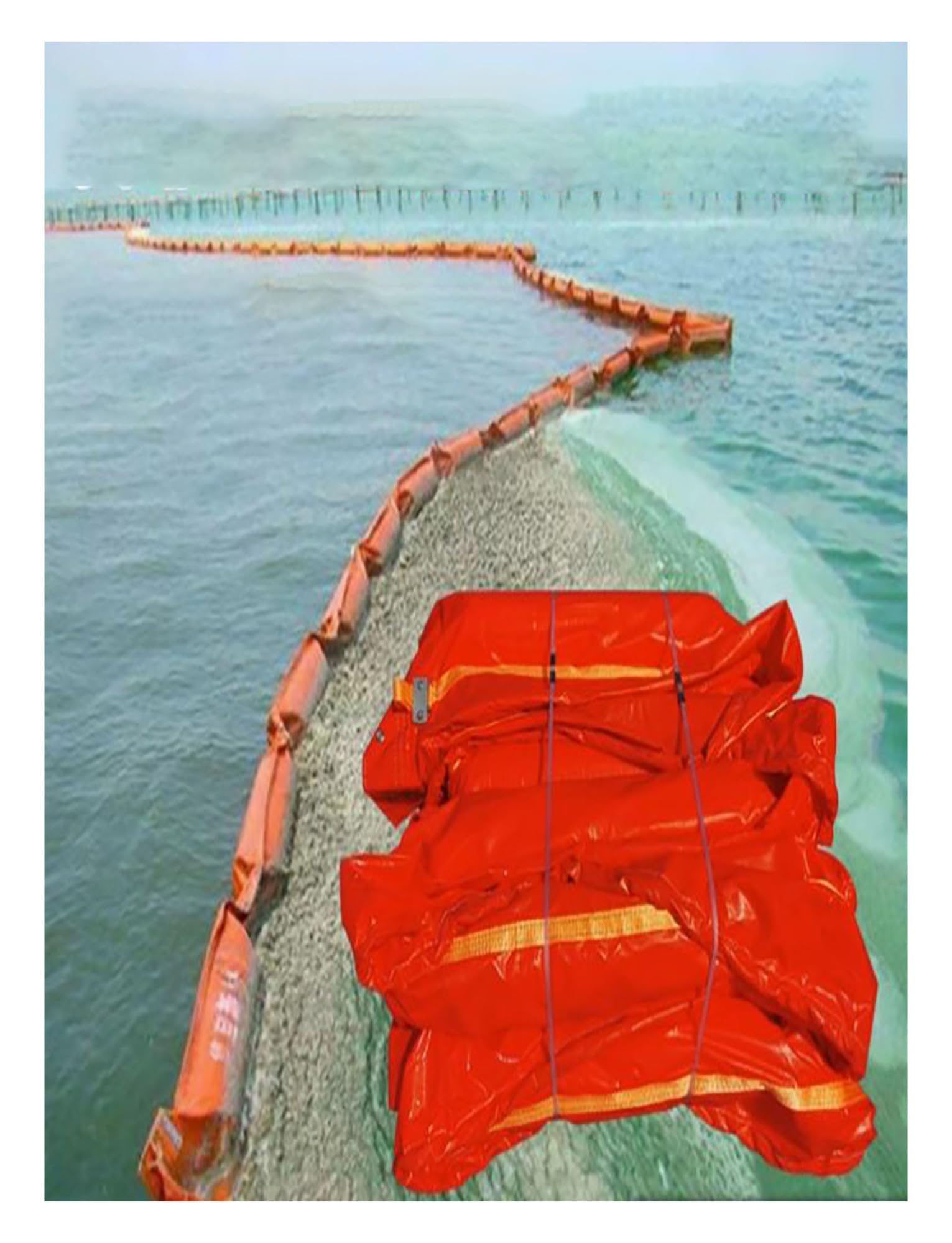 DUANHOZ Interception BarrierFloating Oil Boom, Flood Barrier, Solid Floating Garba Containment for River, Float-Type Oil Containment Boom(40cm)