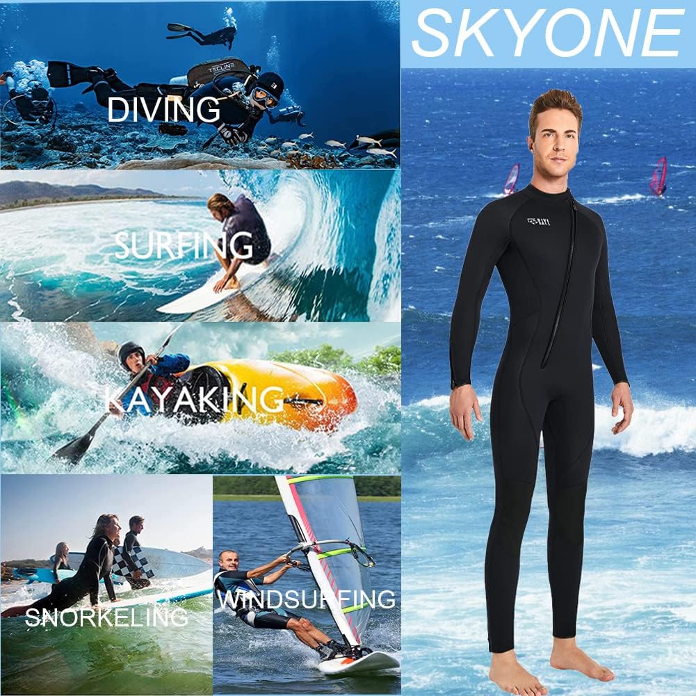 Wet Suits for Women Men Full Body 3MM Neoprene Wetsuit Diving Suit in Cold Water, Long Sleeves Front Zip Scuba Wetsuits One Piece Thermal Swimsuit for Surfing Snorkeling Kayaking Swimming Canoeing : Sports & Outdoors