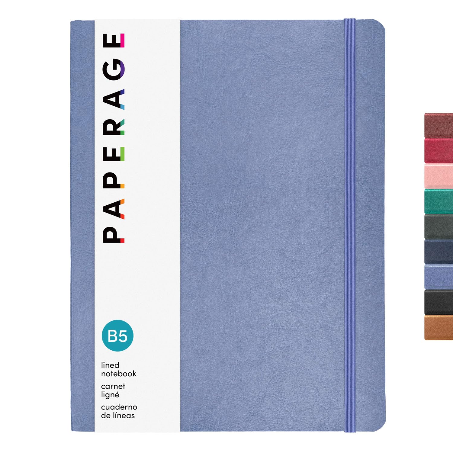 PAPERAGE Softcover Lined Journal Notebook (Periwinkle), 176 Pages, Large B5 College Ruled Notebook, 7.5 inches x 9.8 inches - 100 GSM Premium Paper,