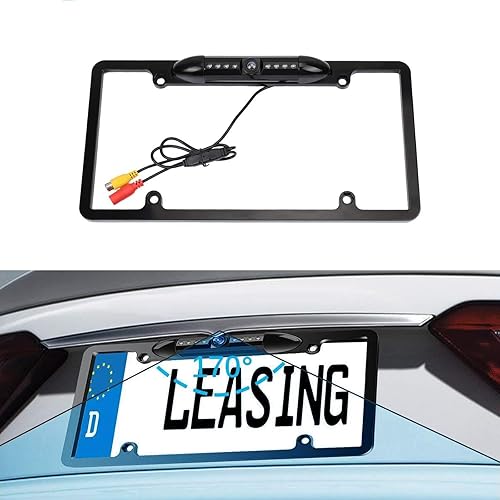 Cámara de marcha atrás de visión nocturna infrarroja de alta definición para automóvil, ángulo de visión de 170 IP67, impermeable, marco de