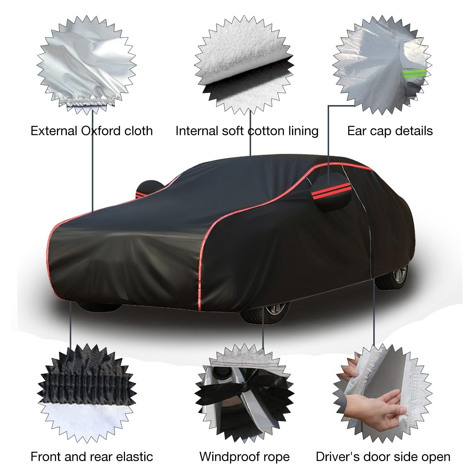 Outdoor Car Cover For Audi TT RS Coupe 2009-2025, Hail Protection, Thick Cotton Waterproof All-Weather Windproof & UV Shield For Hatchback, Sedan, SUV, MPV, Full Car Covers - Canada - View #4