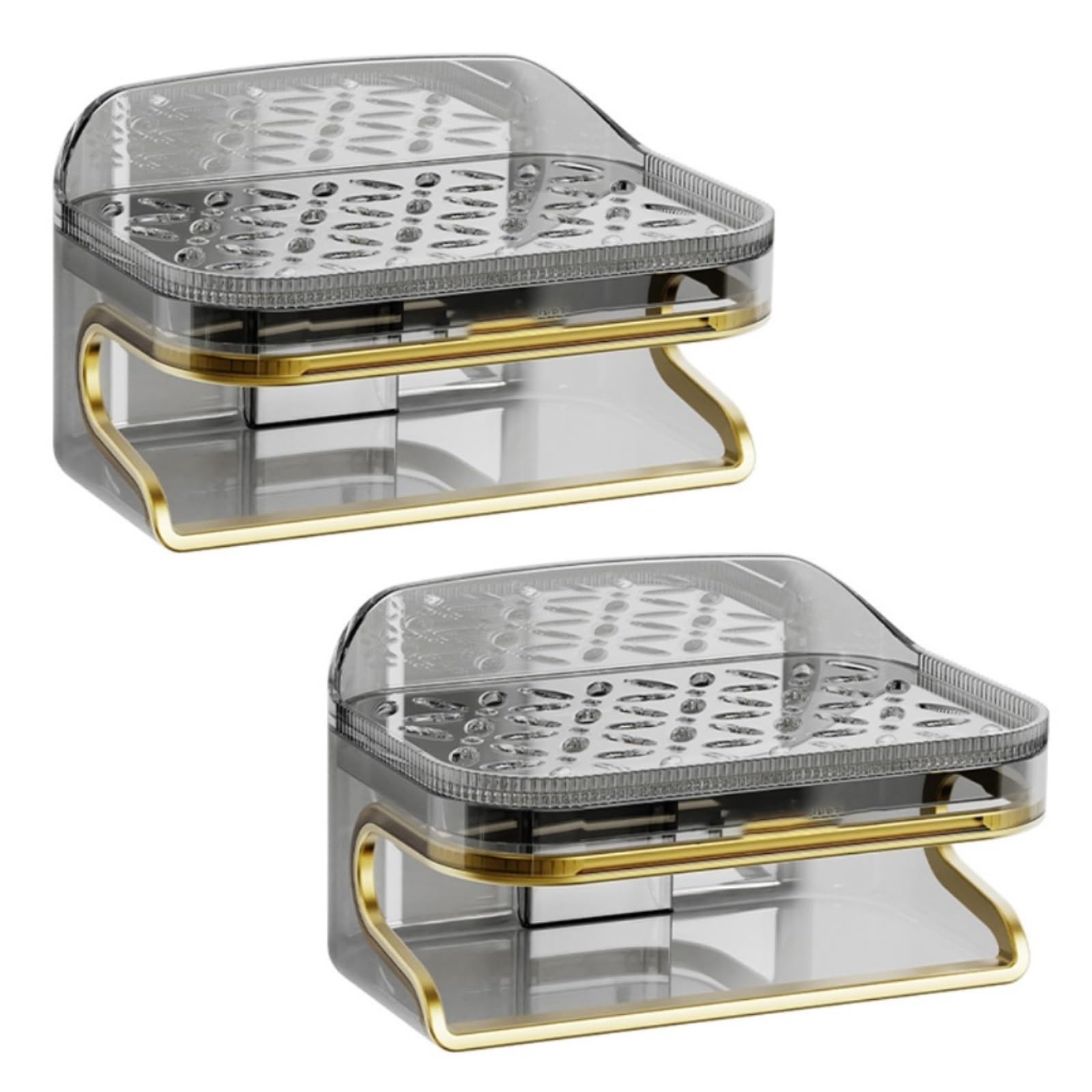 soap dish， Soap Dish 2 Pack Multicolor Drain Sponge Wall Mount(Grau)