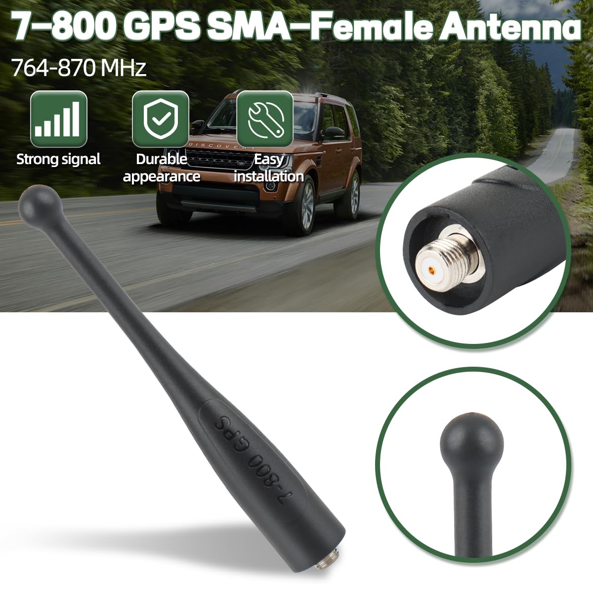 Antena de radio 7-800 GPS Stubby Antena SMA hembra de banda única UHF compatible con Motorola APX 6000 7000 8000XE APX Radio, 2 unidades