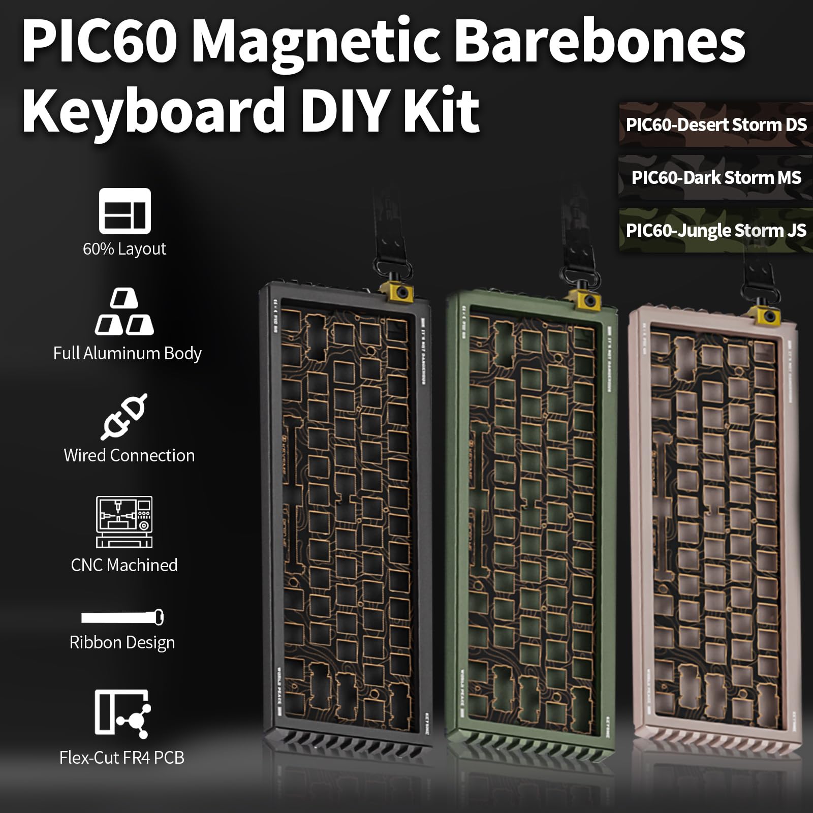 Amazon.com: BOYIxKEYSME GT60 Pro 60% Aluminum Keyboard Case