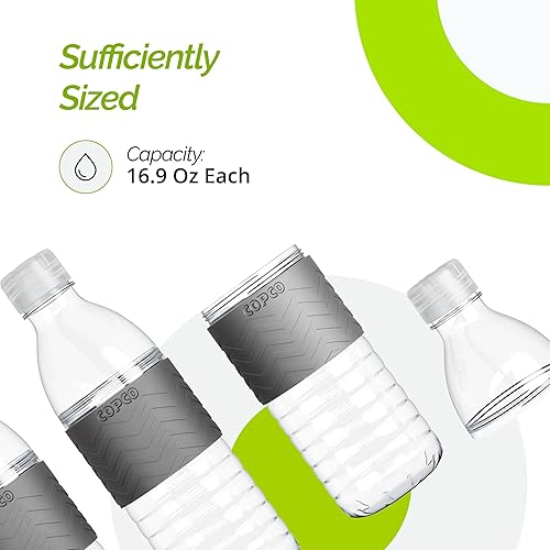 Miniatura 7 de Copco Hydra - Botella de agua de Tritan de 16.9 onzas con tapa resistente a derrames y funda antideslizante, juego de 3, sin BPA, apta para