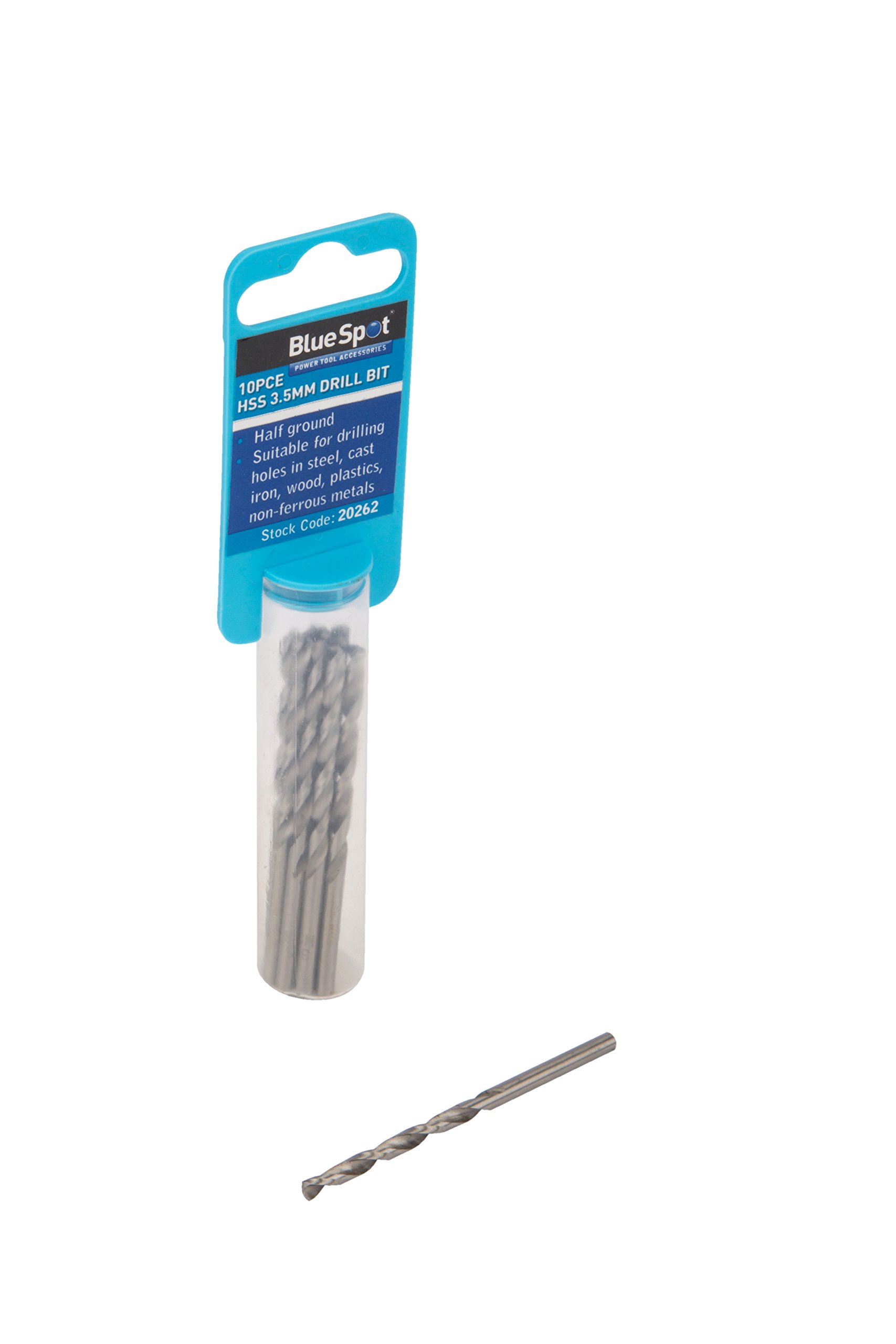 BlueSpot Metal Hss Cobalt Drill Bits Set 10pc 3.2mm For Steel Wood Plastic