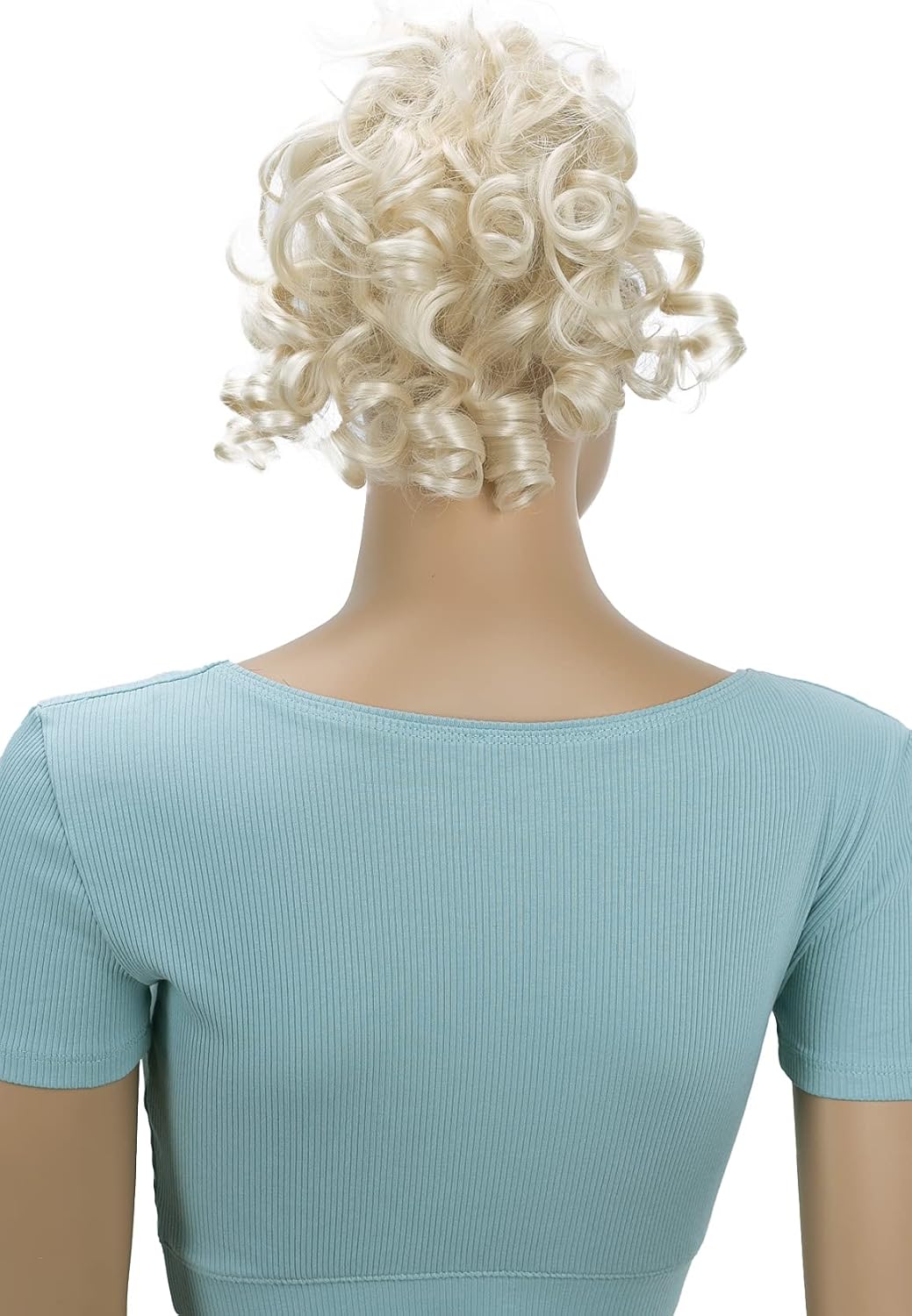 CAISHA Hairpiece Scrunchy Updo Hairstyles Voluminous Curly Messy Bun Light Blonde G17L, light blonde #613 G17L, 17 x 3 cm - Image 3