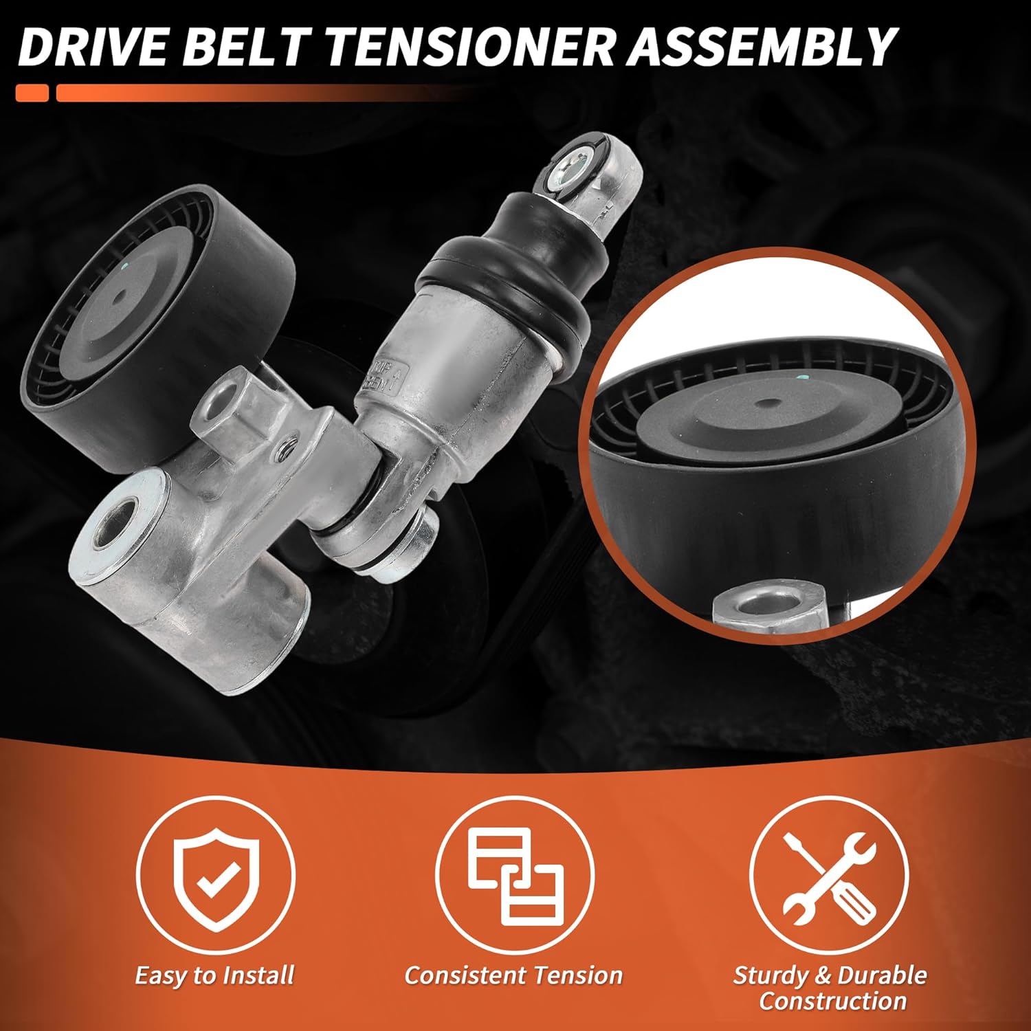 1 Set Drive Belt Tensioner Kit for Hyundai Azera 2006-2011 Serpentine Belt Drive Kit with Tensioner 39104/5060975K1/5060975/252813C100