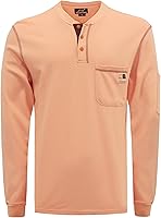 Vista 13 de KONRECO Camisas FR para hombres de manga larga Henley 7oz 100% algodón FRC camisa de soldadura de ropa