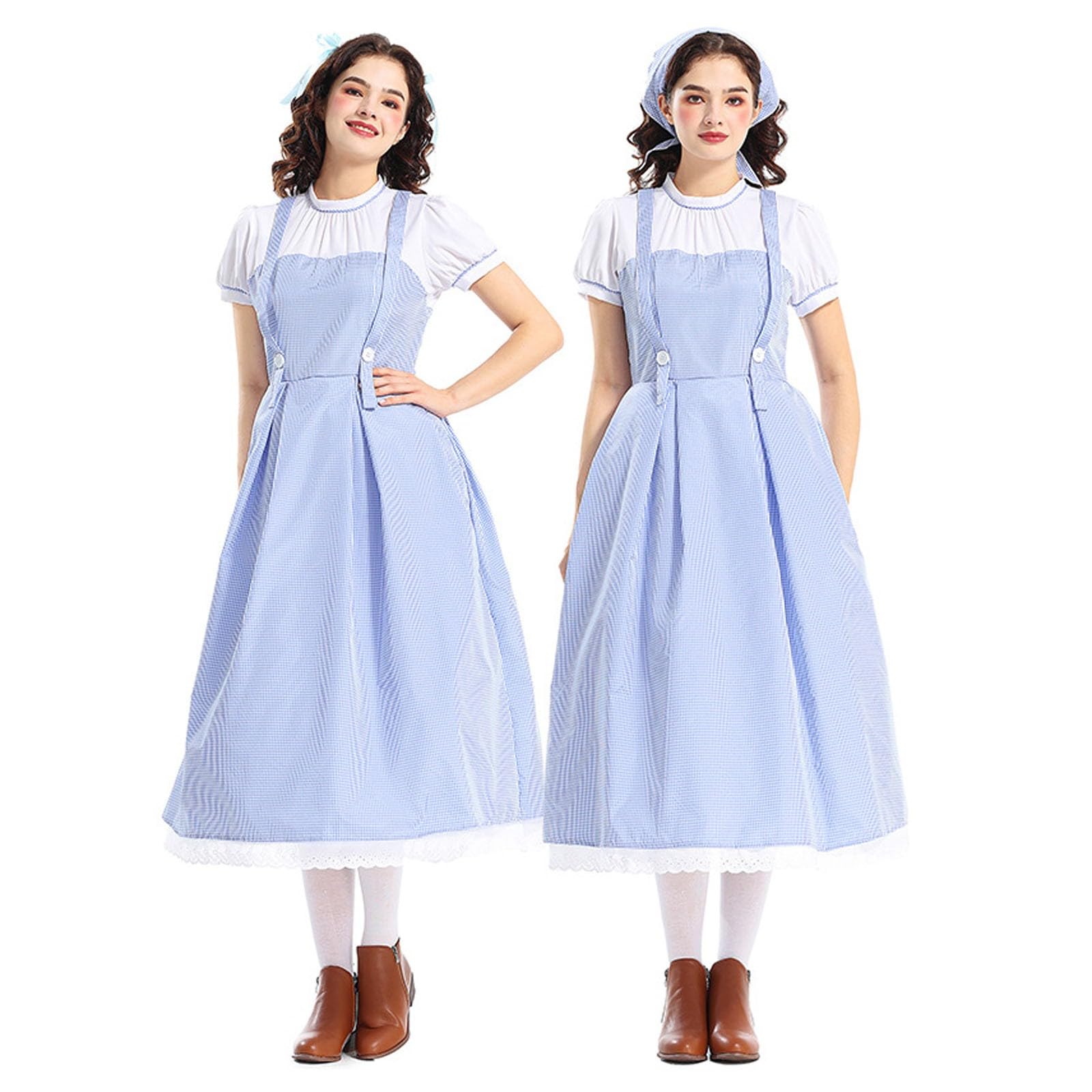 Generisch 2026 Elegantes Cosplay-Kleid im Gothic-Stil mit Karomuster kurzen Ärmeln ideal für Heimparty Halloween Anime-Convention edlemode für Damen
