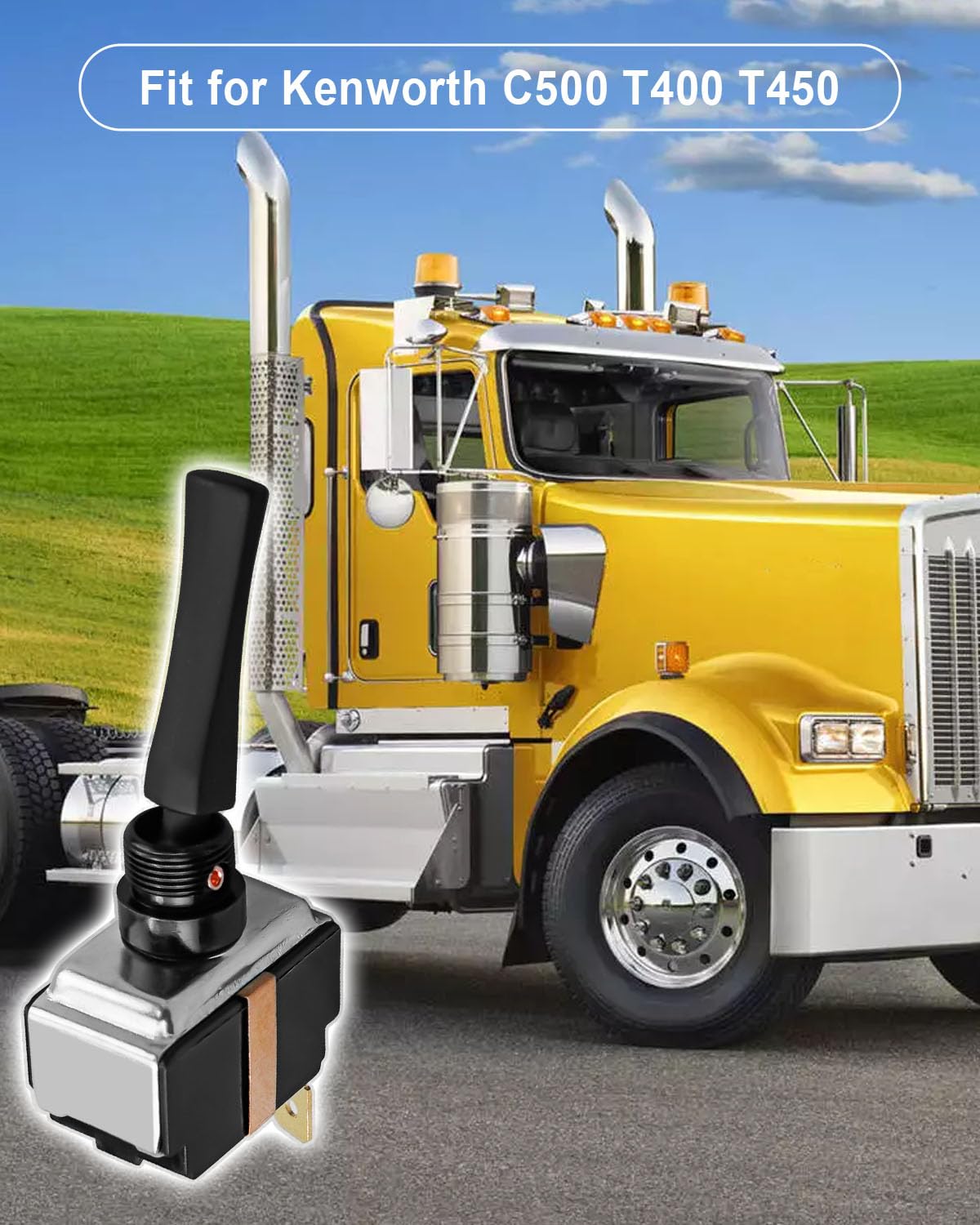 Headlight Toggle Electrical Switch Fit for Kenworth C500 T400 T450, 2 Pin Drive Control Switch Replace D66053204 8946K927 K301-196 K301196 577.59196