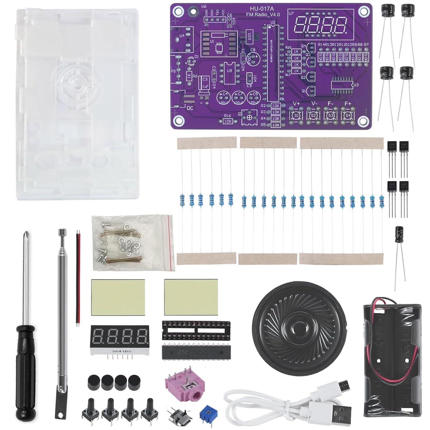 FM Radio Kit Soldering Practice Kits, DIY Electronic Project Kit FM 87-108MHz with 2 Power Modes EK1989, Soldering Learning and Teaching for Beginners, Adults, Kids — view 3