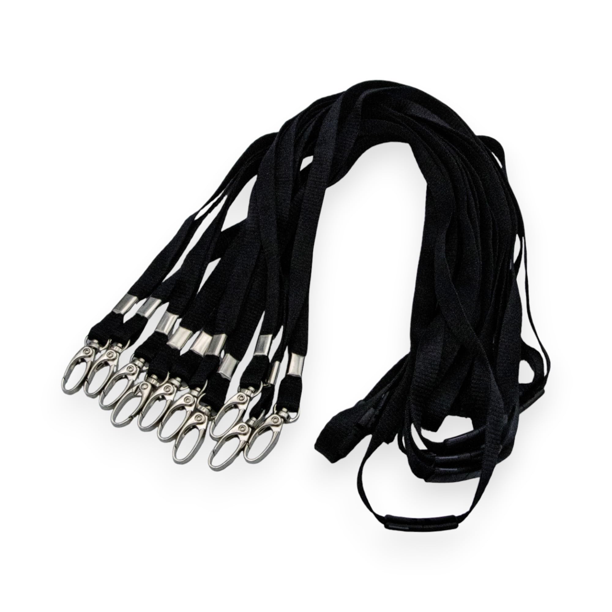 ALG ID Cards® Breakaway Lanyard Plain Colour with Safety Breakaway & Metal Clip for Pass Card Badge Holders (Pack of 10) (Black) — image 1