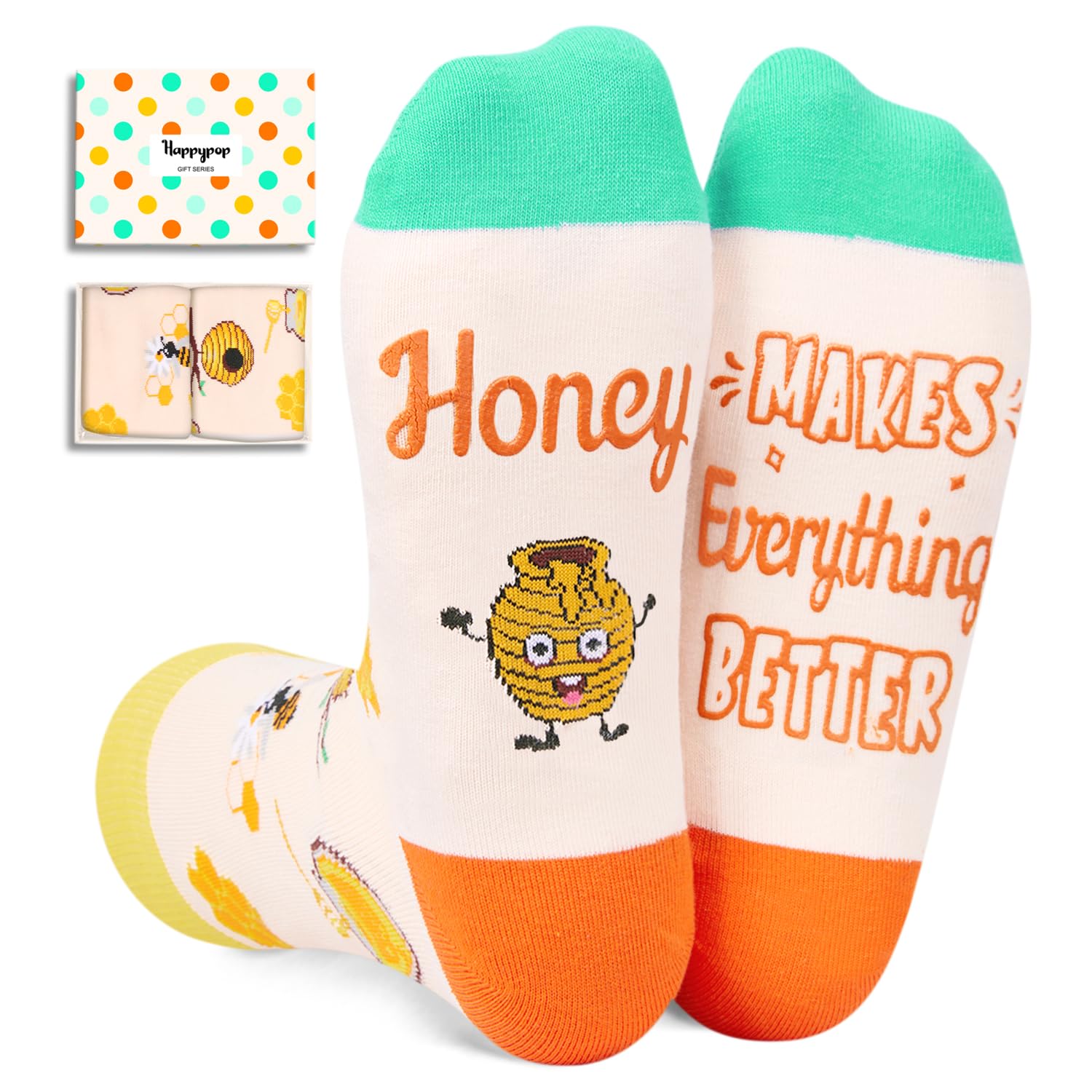 Funny Socks for Men Women - Butter Bacon Gifts, Honey Socks for Teens Girls Boys