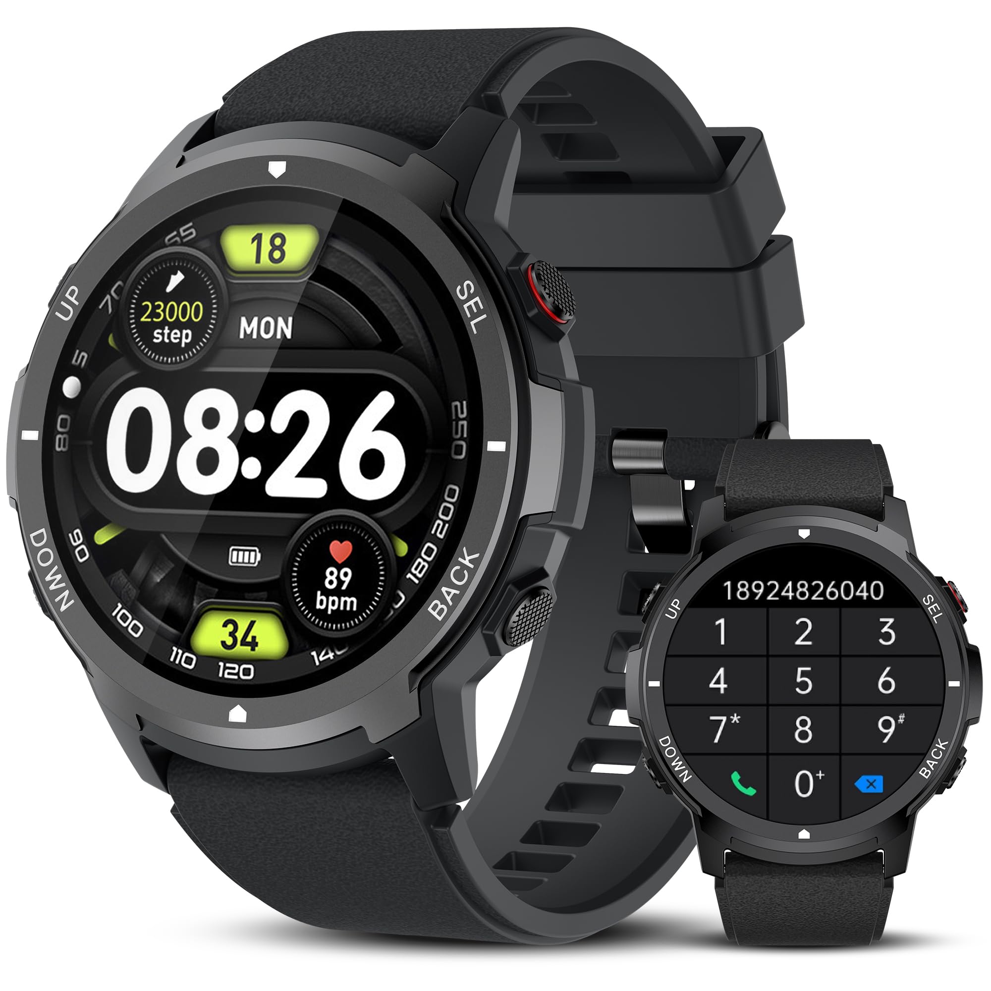 IDEALROYAL Reloj Inteligente Hombre con Llamadas Bluetooth, 1.39" Smartwatch Hombre con Oxímetro, Pulsómetro, Monitor de Sueño, Impermeable IP68, 110+ Modos Deportivos para Android iOS