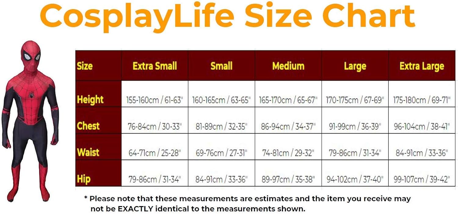 Cosplay Life Homecoming Spider Costume – Webhead Spidey Far From Home Costume - Superhero Halloween Outfit Lycra Bodysuit : Clothing, Shoes & Jewelry