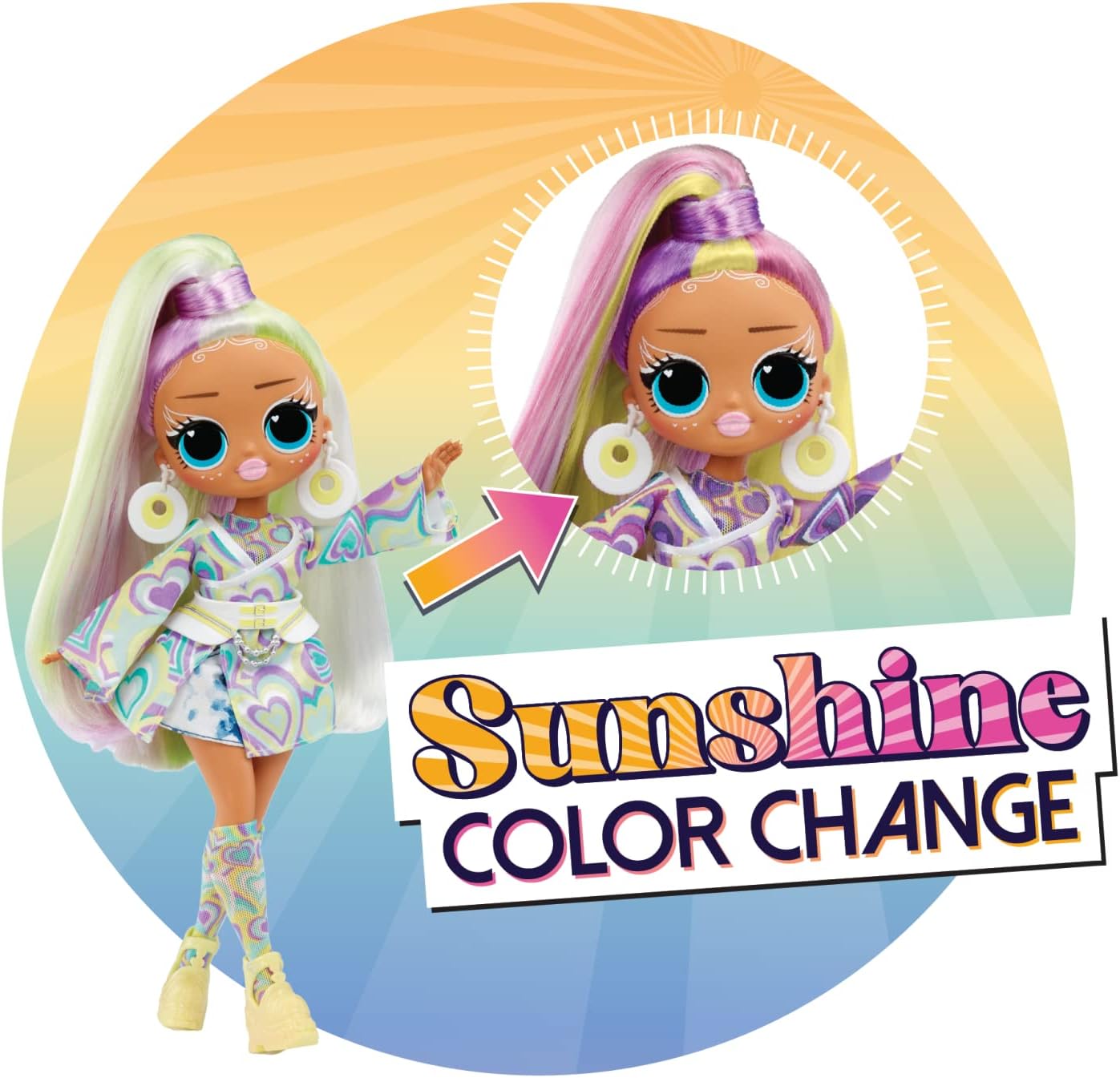 L.O.L. Surprise! OMG Sunshine Makeover Fashion Doll - SUNRISE - UV Colour Change in the Sun, Multiple Surprises, and Fabulous Accessories - Great Gift for Kids Ages 4+