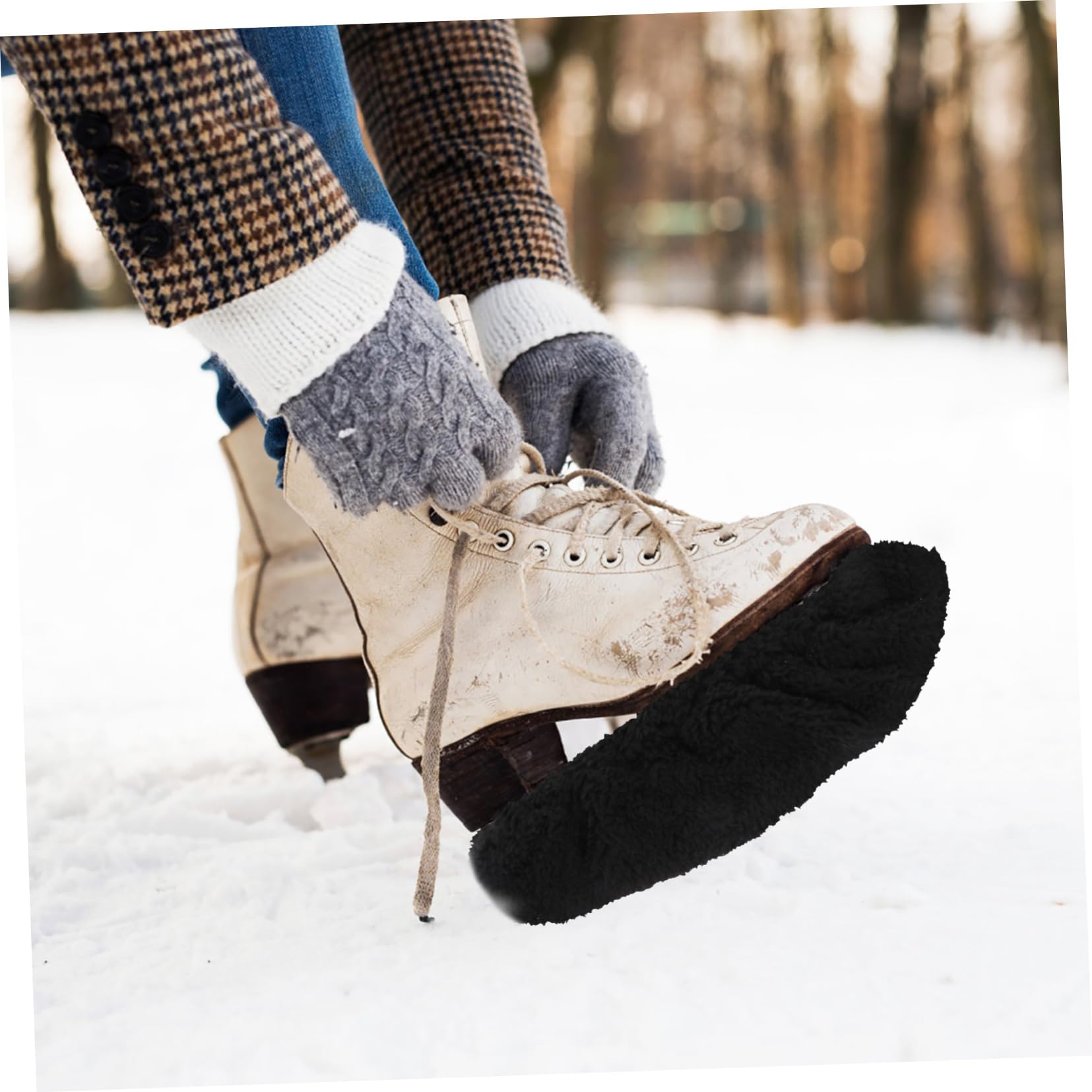 HANABASS 6 Paires Ensemble De Patins Housses De Patins à Glace Manchons De Lames De Patins Couverture De Sport Couvre-Chaussures De Patinage Patins Gardes Côte Polyester Élasticité Enfant