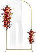 Vista 6 de Fomcet Arco de Boda de Metal Dorado de 6 Pies x 2.6 Pies Soporte de Fondo Marco Arqueado de Globos para Ceremonia Fiesta de Cumpleaños Graduación