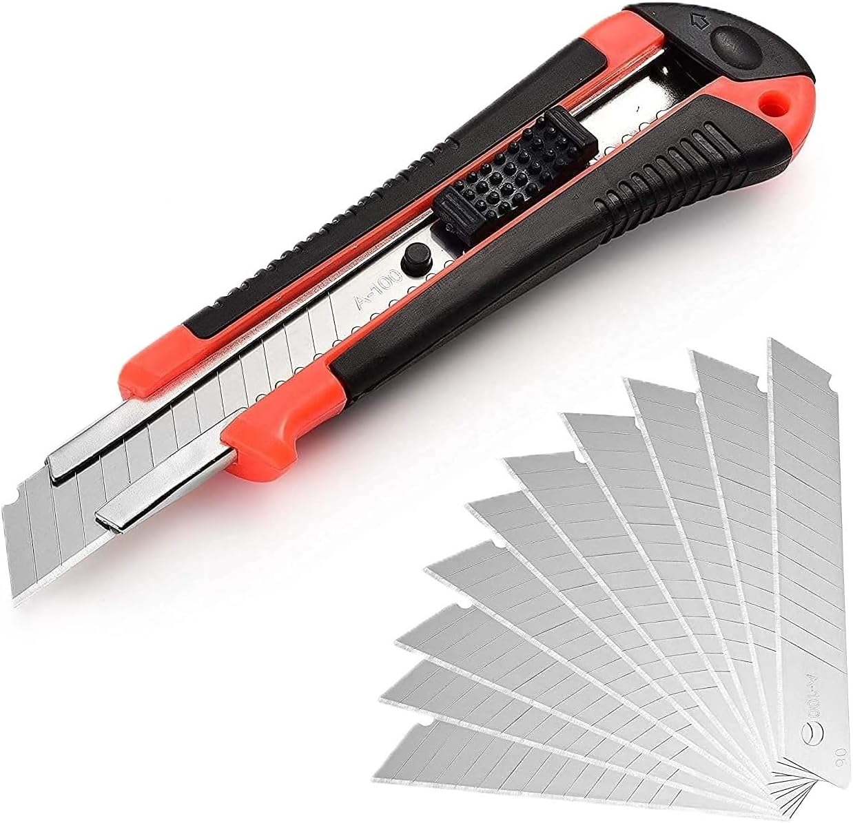 KABEER ART Heavy Duty 18 mm Cutter Knife Set with 10 Replacement Blades