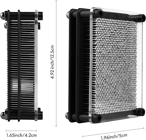 Miniatura 9 de Juguete de arte de pin 3D, tamaño 3.75 x 5 pulgadas, juguete de impresión de tablero de arte 3D de metal único para niños (arco iris, plástico)