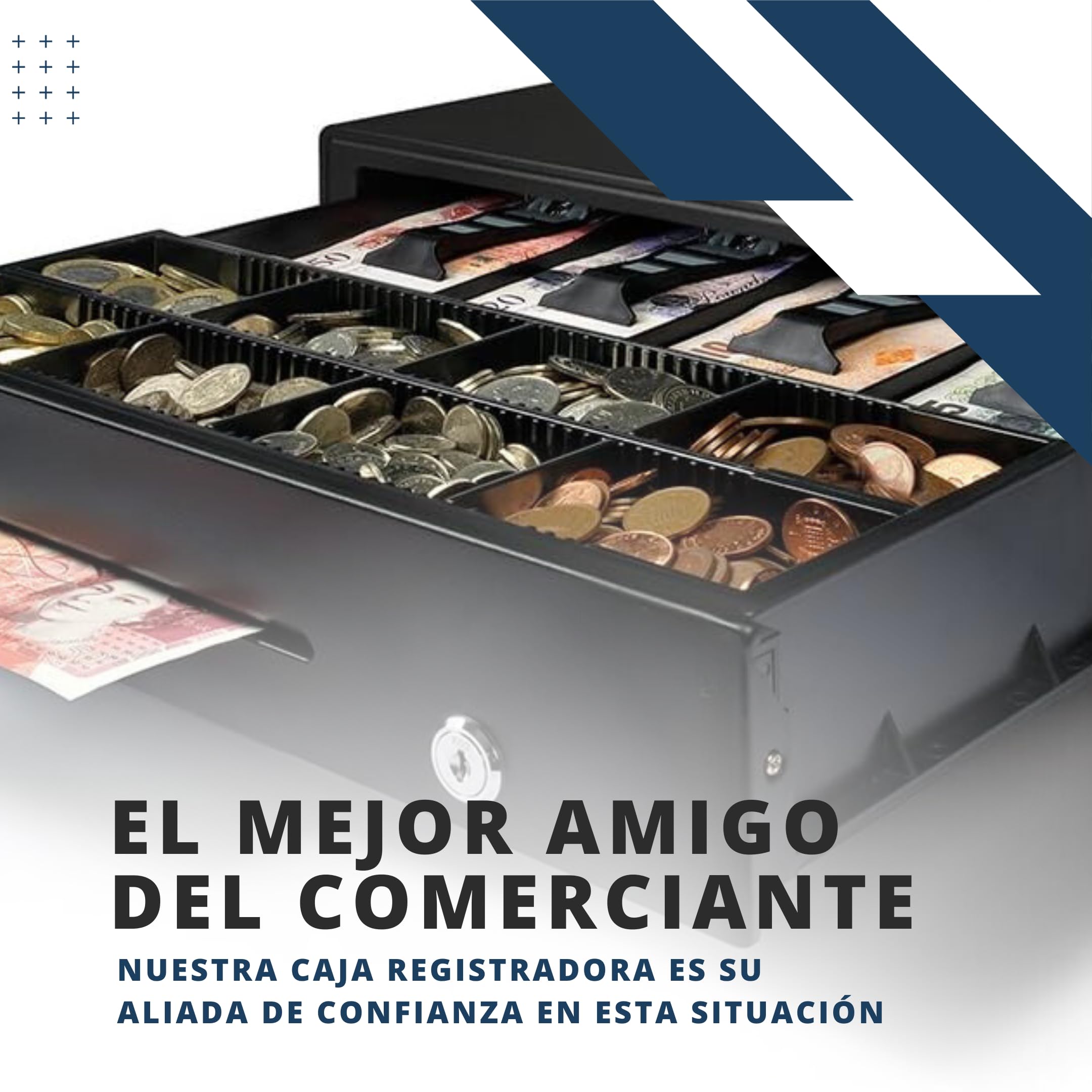BALSAT | Cassetto Portamonete 410x114x415mm | Registratore di cassa Business | Organizzatore di monete e banconote |Cassetto Soldi automatico eManuale Nero | Organizzatore contanti | Con chiave |