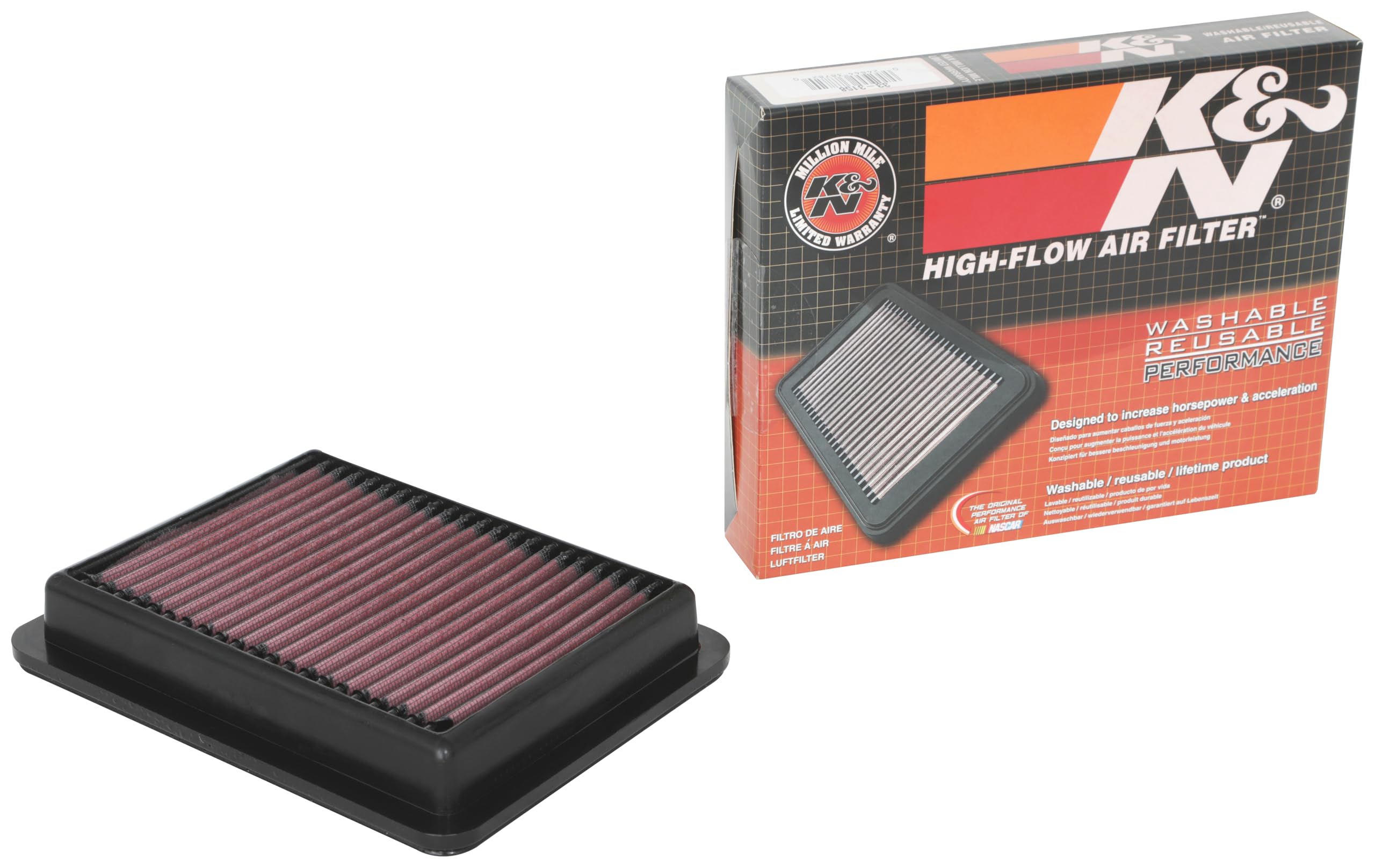 Amazon.com: K&N Engine Air Filter: Reusable, Clean Every 75,000