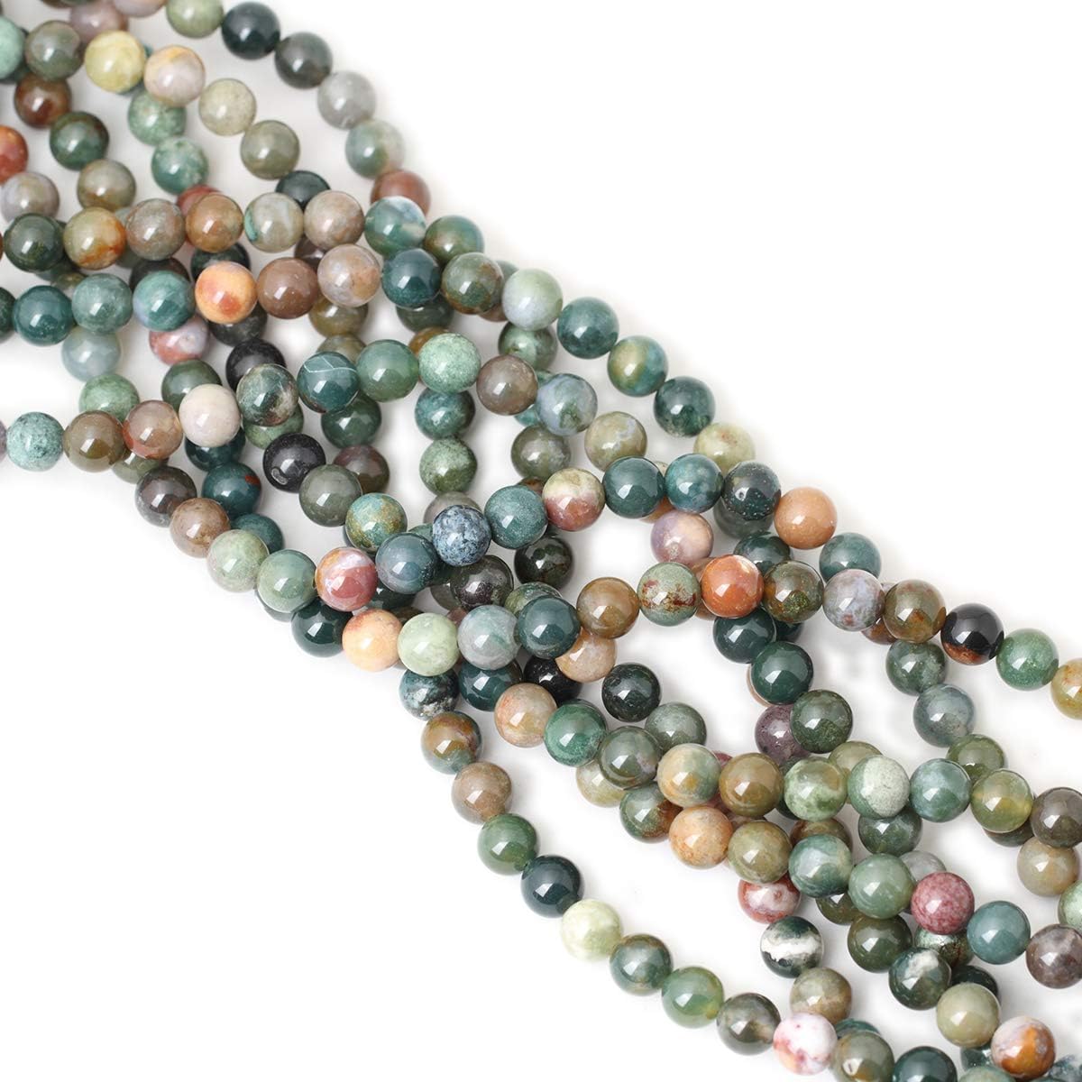 45PCS 8mm Natural Indian Agate Gemstone Round Loose Beads for Jewelry Making DIY 1 Strand 15" image 4